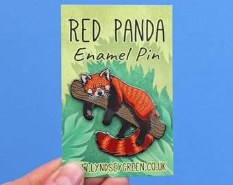 Red Panda Hard Enamel Pin Badge
