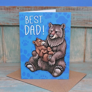 Carte d'illustration du meilleur papa ours