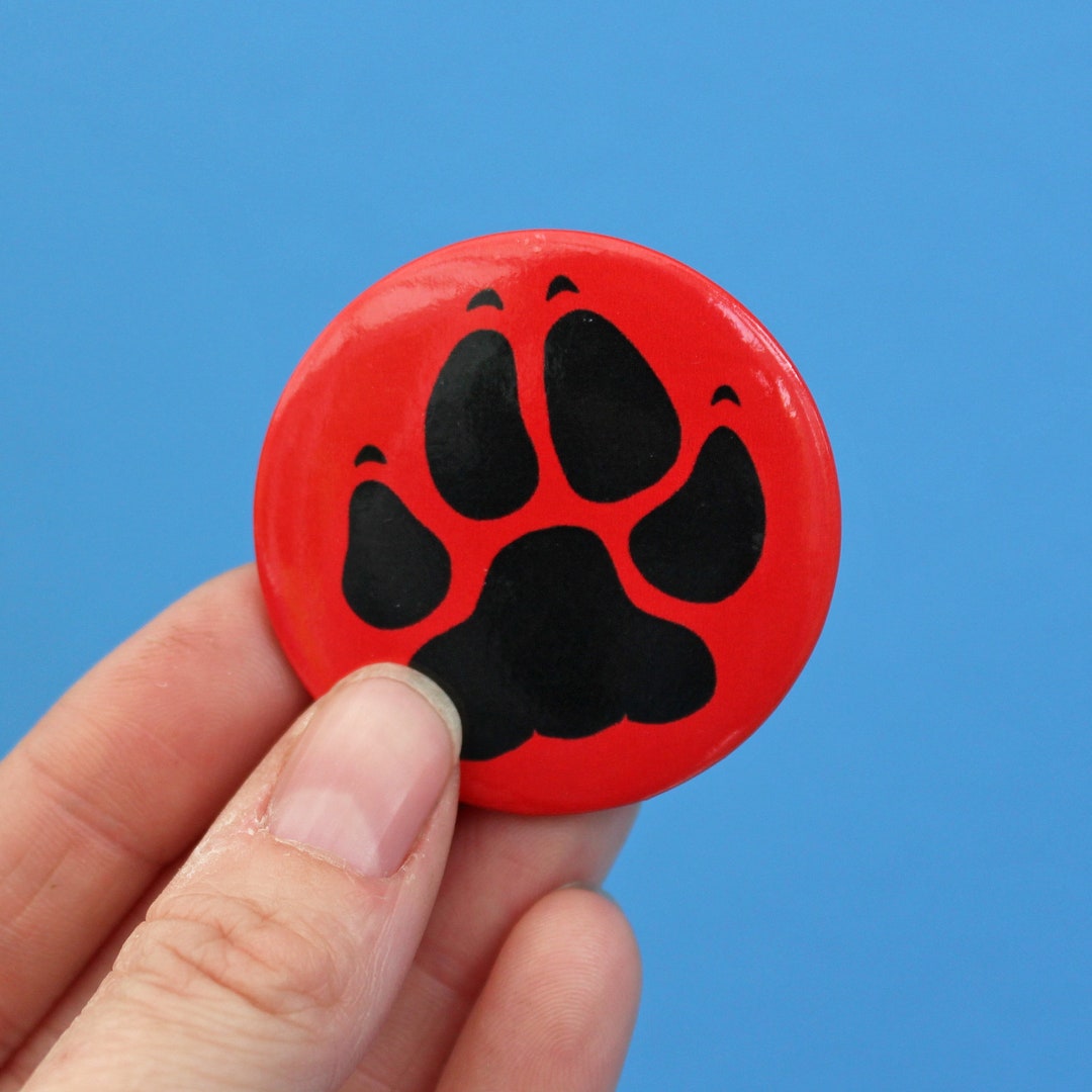 Paw Print Illustration Badge 44mm x1 Etsy
