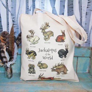 Jackalopes of the World Eco Tote Bag  ~ Organic & Fairtrade Cotton