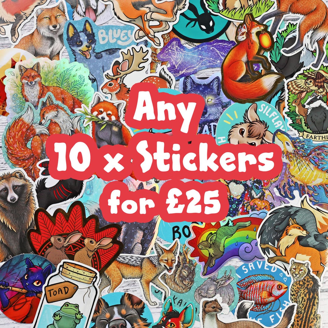 10 X Vinyl Stickers ~ Choose Any Glossy, Holographic, Gold Foil - Etsy UK