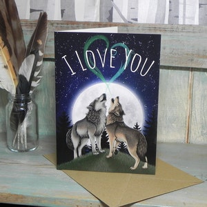 Wolf Song Illustration I Love You Card