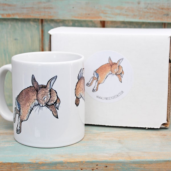 Bunny Binky Mug ~ Rabbit Illustration