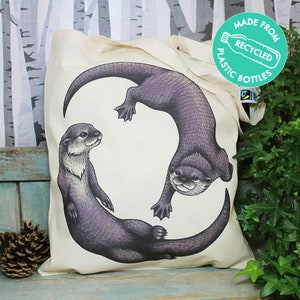 Otters Eco Tote Bag ~ Made from Recycled Plastic!