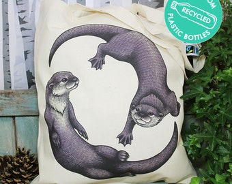 Otters Eco Tote Bag ~ Made from Recycled Plastic!