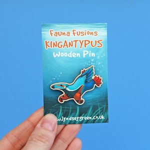 Kingantypus Wooden Pin Badge