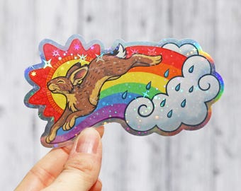 Naklejka holograficzna Prince Rainbow 10 cm (x1)