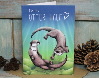Otters Illustration 'Otter Half' Card
