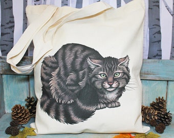 Scottish Wildcat Eco Tote Bag ~ Organic & Fairtrade Cotton