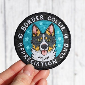 Écusson tissé à repasser Border Collie Appreciation Club 7 cm