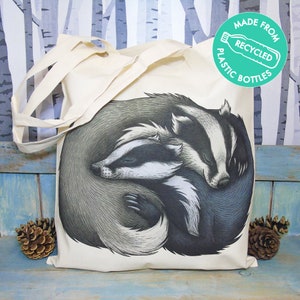 Badger Couple Eco Tote Bag ~ Made from Recycled Plastic!