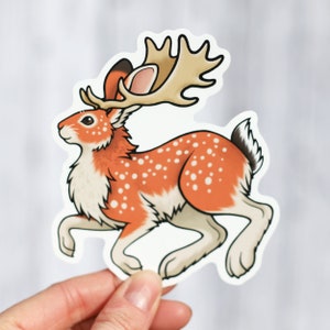 Vinylsticker Europese jackalope