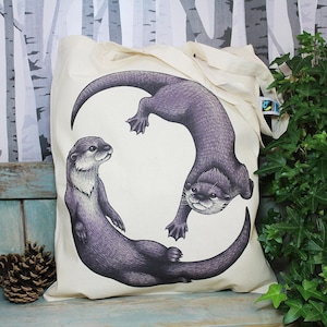 Sac fourre-tout écologique Otters ~ Coton biologique et équitable