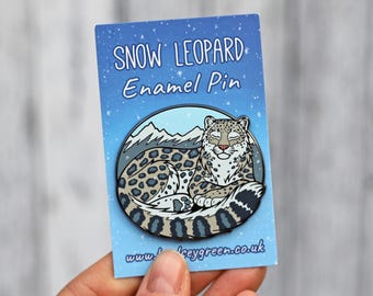 Snow Leopard Hard Enamel Pin Badge
