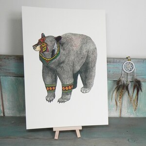 The Bear Illustration A4 Print