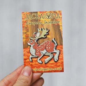 European Jackalope Hard Enamel Pin