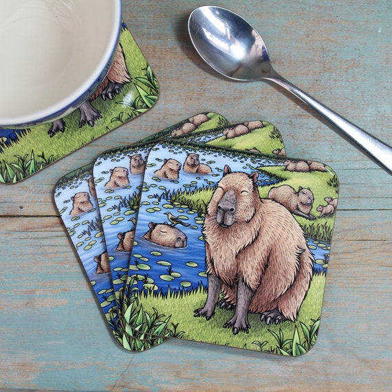 Capybaras Illustration Coaster