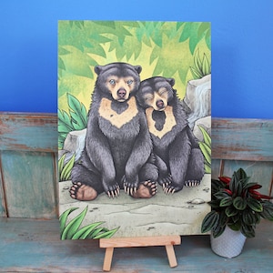 Sun Bears Illustration A4 Print