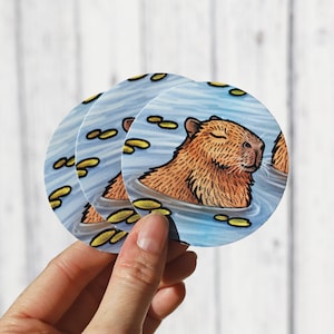 3 x Capybara Papier Sticker 6.9 cm