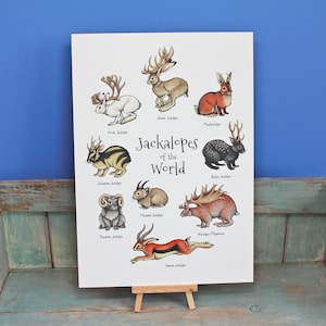 Jackalopes of the World A4 Print