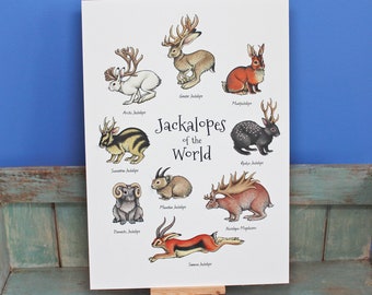 Jackalopes of the World A4 Print