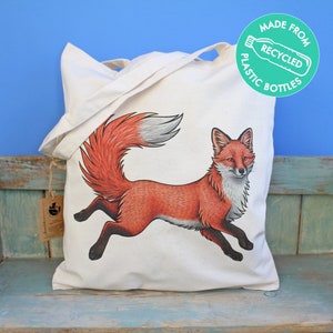 Red Fox Tote Bag ~ Made from Recycled Plastic!