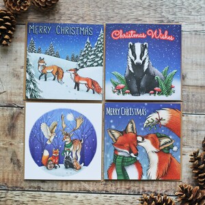 Confezione da 8 biglietti di Natale sulla fauna selvatica + donazione al Lower Moss Wood Wildlife Hospital