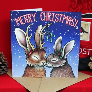 Carte de Noël Illustration d'un baiser d'hiver