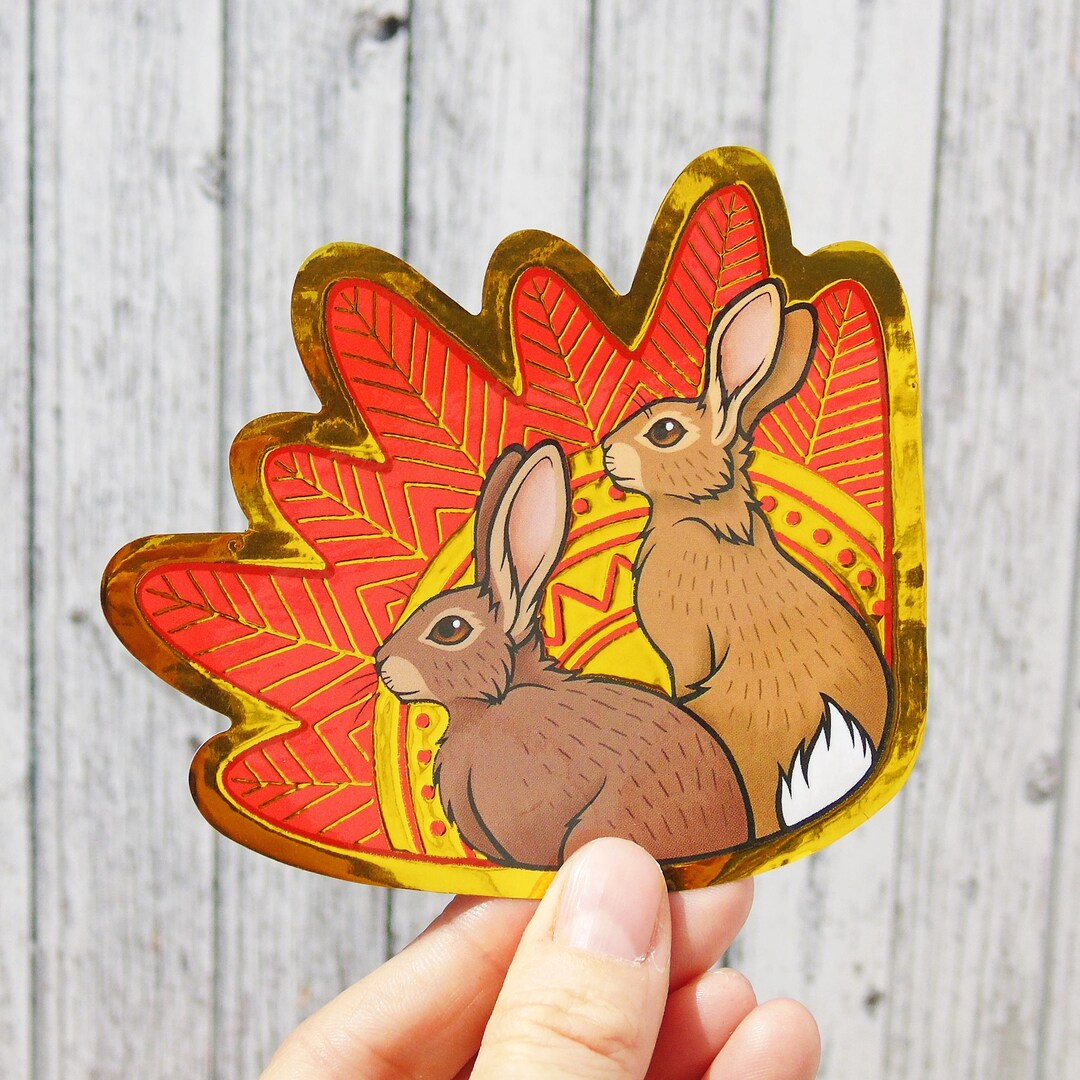 Hazel & Fiver Gold Foil Sticker - Etsy