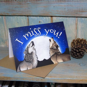 Wolf Song Illustration I Miss You Card