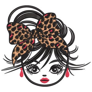 Fabulous Fashion Diva Embroidery Design, Woman silhouette embroidery File, Hair embroidery Design, Machine embroidery design