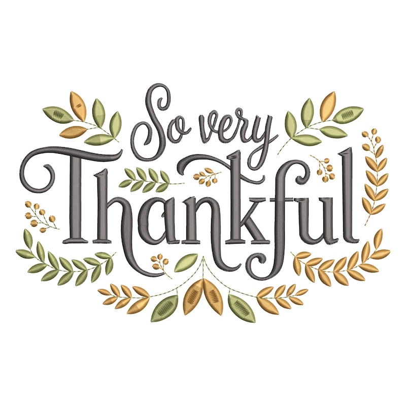 Thankful Embroidered Hat- Ivory/Green main image 1