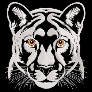 White Tiger Face Embroidery Design, Wild Animal Face Machine Embroidery Files, Roaring Tiger Head Embroidery File