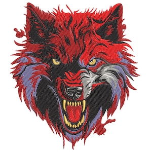 Bold Wolf Head-borduurontwerp, Wolf Head Machine Borduurbestand, Dark Wolf Borduurwerk voor geschenken, Vet Animal Machine Borduurontwerp