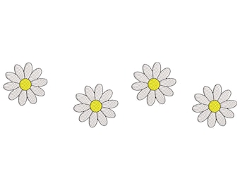 Diseño de bordado de mini margaritas, archivo de bordado de margaritas de tamaño pequeño a grande, archivo de bordado de margaritas, diseño de mini flores