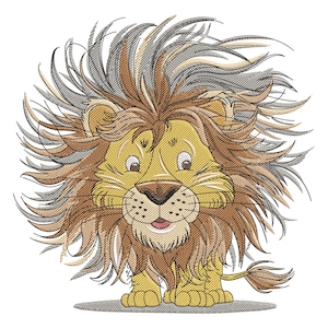 Playful Lion Embroidery Design, Baby Boy Lion Embroidery File, Animal Embroidery Design, Machine Embroidery Design