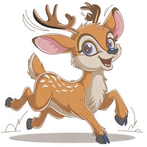 Deer embroidery design, Animal machine embroidery pattern File, Florest embroidery file, Animal embroidery designs