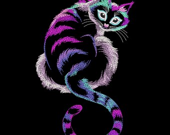 Diseño de bordado de gato caprichoso, diseño de bordado a máquina para amantes de los gatos, bordado a máquina digital de gato enamorado, diseño de bordado de animales