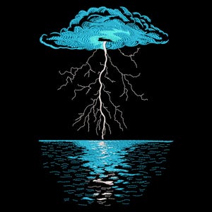 Thunderstorm embroidery design, Rain Cloud and Thunderstorm Embroidery Design. Machine Embroidery Format Files