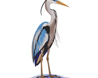 Heron - Machine Embroidery Design - 3 Sizes, Great Blue Heron ...