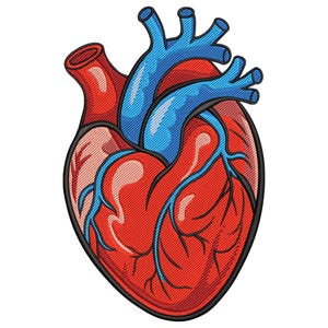 Anatomical Heart Embroidery Design, Human Heart Embroidery Files, Anatomy Machine Embroidery File