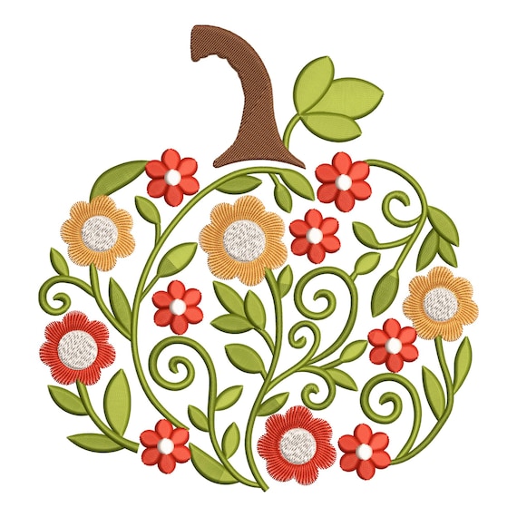 Embroidery Floral Pumpkin File