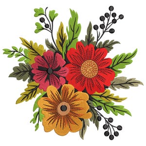 Blumenstrauß Stickdatei, Maschinenstickerei, Blumenmuster, Maschinenstickerei, Maschinenstickerei