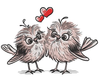 Owl Couple embroidery design. Love Bird embroidery File. Valentines day embroidery design. Owl embroidery design. Owl Snake