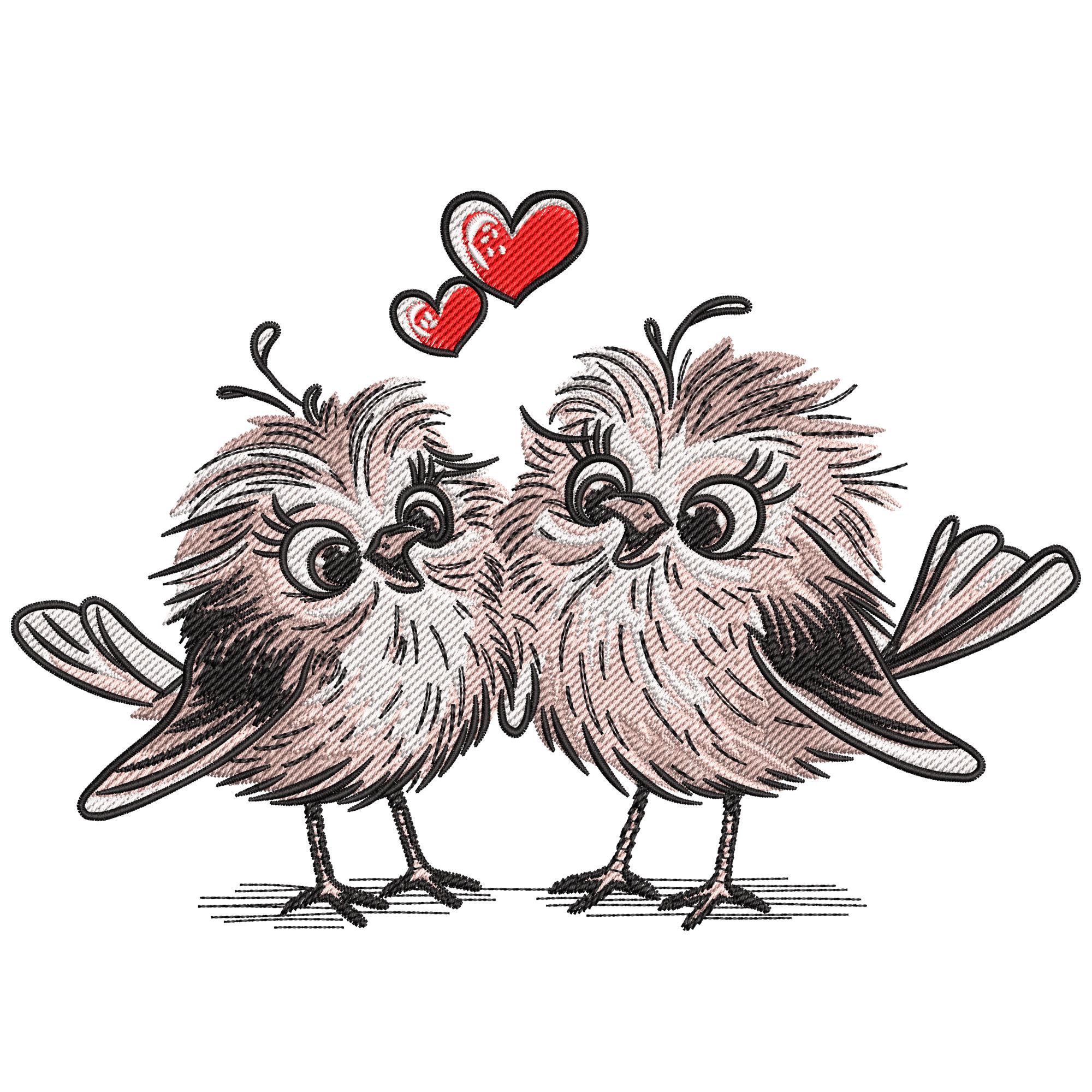 Owl Couple embroidery design. Love Bird embroidery File. Valentines day embroidery design. Owl embro
