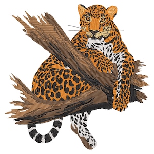 Leopard Embroidery Design, Wild Animal Embroidery File, Tiger Machine Embroidery