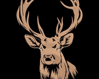 Deer Head Embroidery Design, Deer Head mini Embroidery File. Deer Silhouette Machine Embroidery