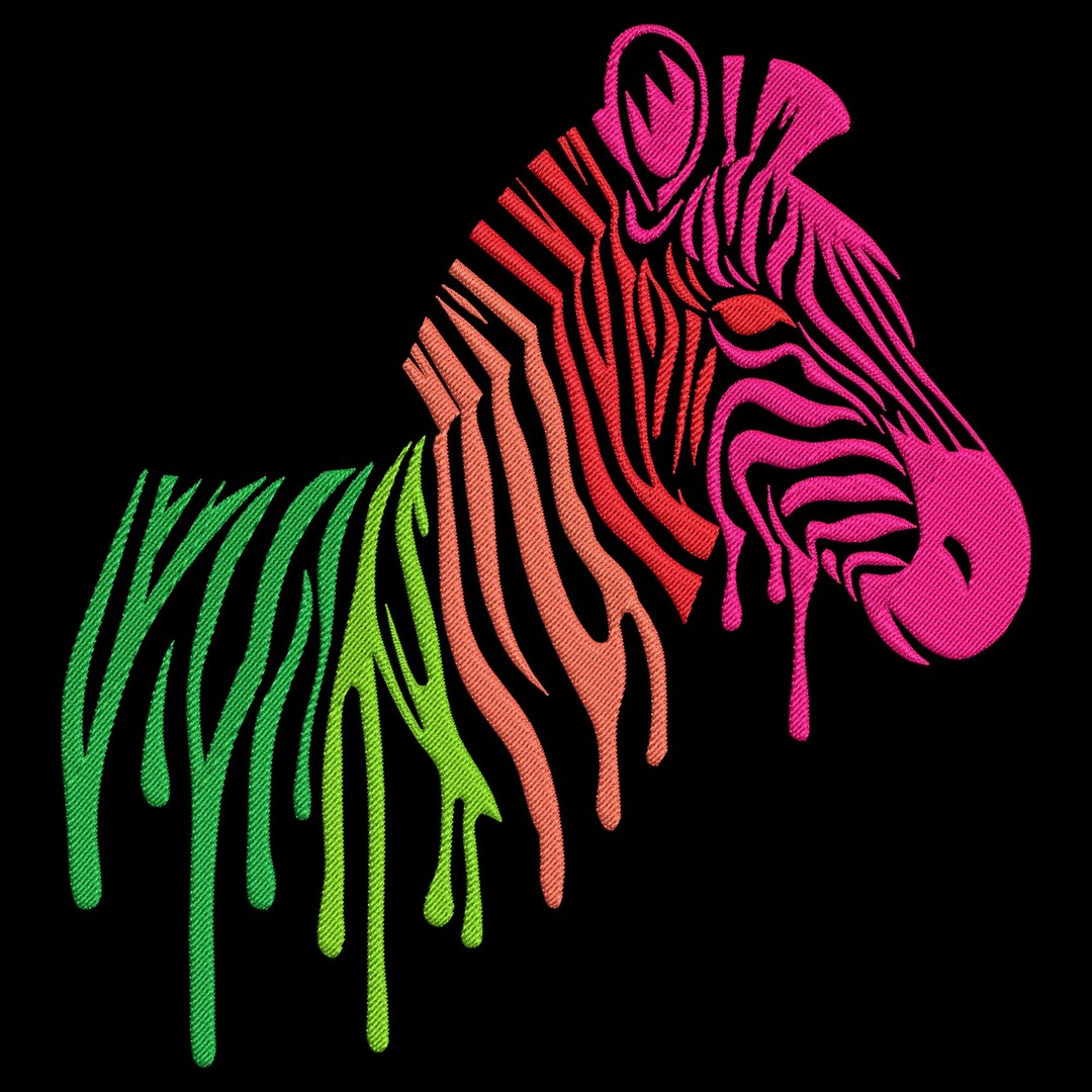 Colourful Zebra Embroidery Design, Machine Embroidery Designs, Animal ...
