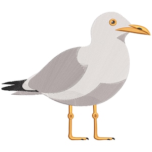 Seagull Embroidery Design, Nautical Machine Embroidery File, Mini Summer Embroidery File, Beachy Embroidery Design, Bird