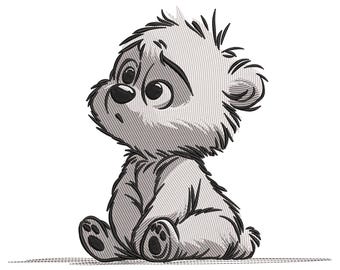 Sad Baby Bear Embroidery Design, Cute Teddy Bear Embroidery File, Baby Teddy Bear Embroidery File, Machine Embroidery Design